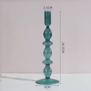Glass Candle Holder – Teal Blue -Model 01