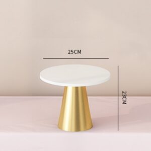 Metal Cake Stand with Gold Base & White Top - Large
