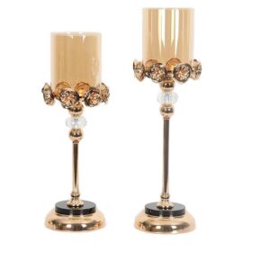 European Luxury Gold Candle Holders Flowers - 35cm
