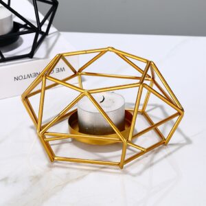 Geometrical Metal Shape Gold Candle Holder
