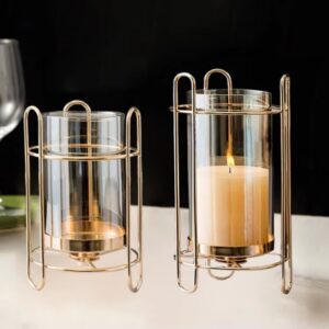 European Gold Candle Holders Set of 2 pieces