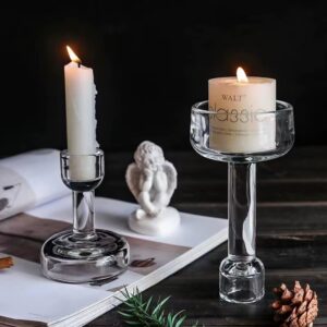 Reversible Glass Candlestick - 10cm