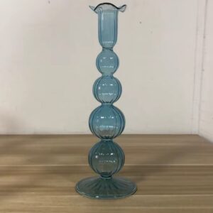 30-French European Glass Holder  –  Blue