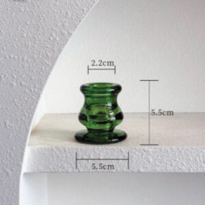 01-European Style Simple Glass Small Candle Holder- Green