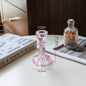 01-European Style Simple Glass Medium Candle Holder- Pink