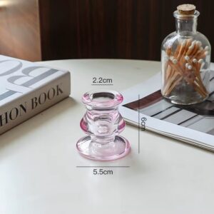 01-European Style Simple Glass Small Candle Holder- Pink