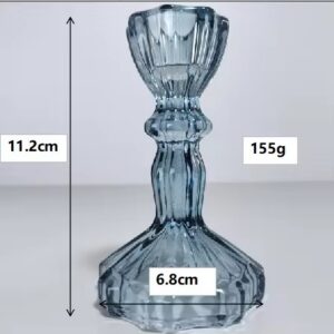 01-European Style Simple Glass Medium Candle Holder- Blue