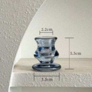 01-European Style Simple Glass Small Candle Holder- Blue